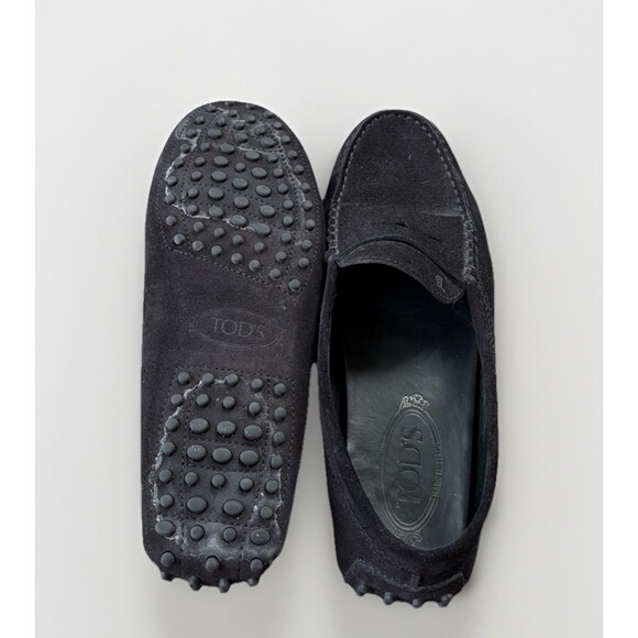Tods Black Suede Driving Moccasins Loafers Size 38.5 Slip On Comfort Luxury - Picture 7 of 7